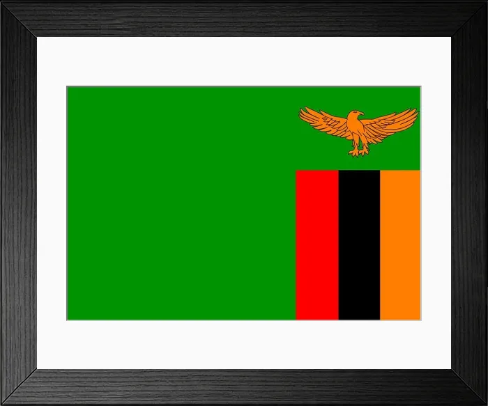 Framed Print : National flag of the Republic of Zambia Framed Print : National flag of the Republic of Zambia