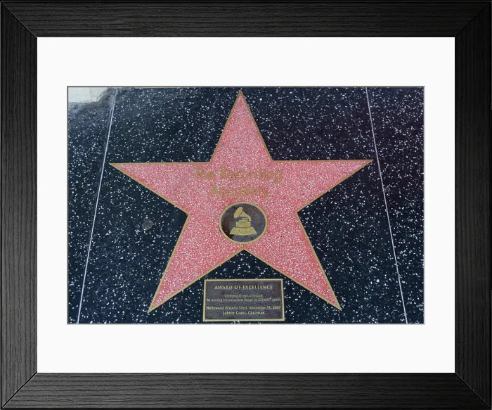 Framed Print : HOLLYWOOD, CA - DECEMBER 06: The Recording Academy star on the Hollywood Walk of Fame in Hollywood, California on Dec. 6, 2016 Framed Print : HOLLYWOOD, CA - DECEMBER 06: The Recording Academy star on the Hollywood Walk of Fame in Hollywood, California on Dec. 6, 2016