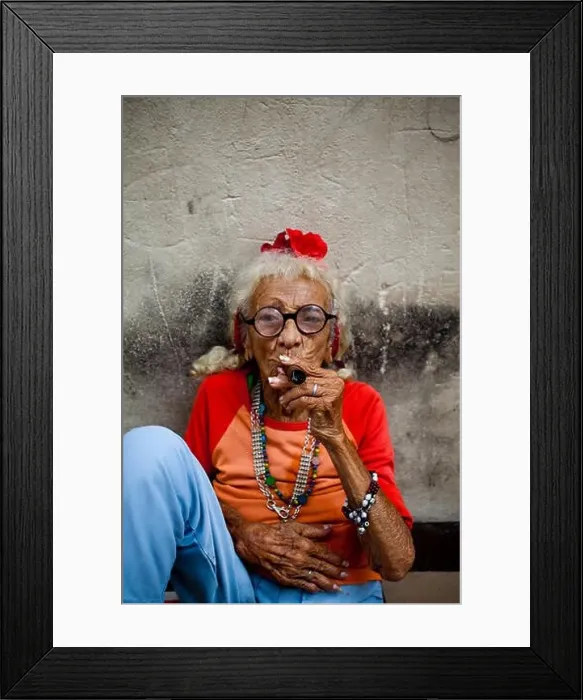 Framed Print : Cuban Woman With Cigar Framed Print : Cuban Woman With Cigar