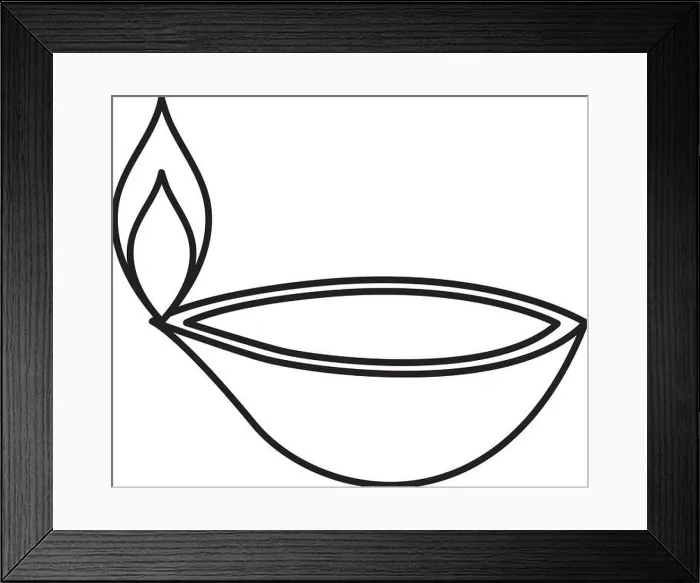 Framed Print : diwali diya icon, line style, vector illustration Framed Print : diwali diya icon, line style, vector illustration