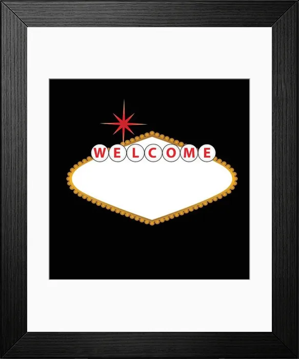 Framed Print : Blank Las Vegas sign with empty space for text Framed Print : Blank Las Vegas sign with empty space for text