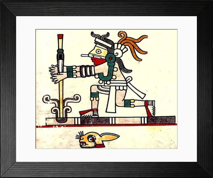 Framed Print : Codex Laud p.17 detail Amamalocotl