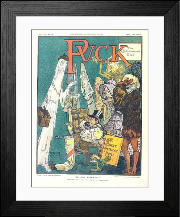 Framed Print : Frank A. Nankivell - Puck Magazine - Friends, Farewell! - 1909 Framed Print : Frank A. Nankivell - Puck Magazine - Friends, Farewell! - 1909