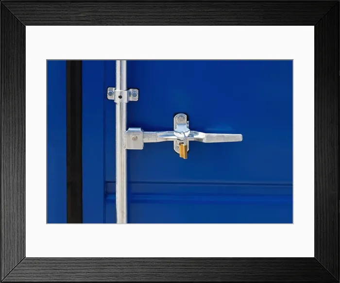 Framed Print : Closed Container Door Latch With Padlock Framed Print : Closed Container Door Latch With Padlock