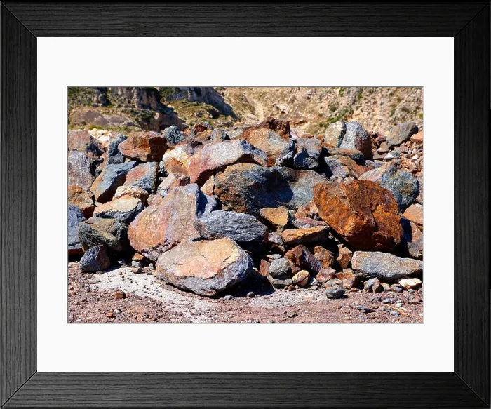 Framed Print : Mined Emery rocks on Naxos, Greek Cyclades Islands Framed Print : Mined Emery rocks on Naxos, Greek Cyclades Islands