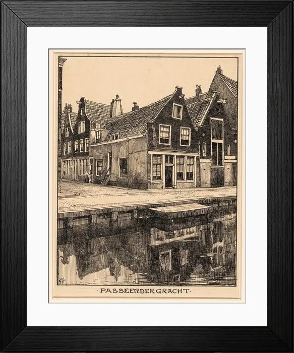 Framed Print : Passer-by Gracht in Amsterdam. Draughtsman: Willem Wenckebach. Dating: 1870 - 1937. Place: Amsterdam. Measurements: h 204 mm × w 155 mm Framed Print : Passer-by Gracht in Amsterdam. Draughtsman: Willem Wenckebach. Dating: 1870 - 1937. Place: Amsterdam. Measurements: h 204 mm × w 155 mm