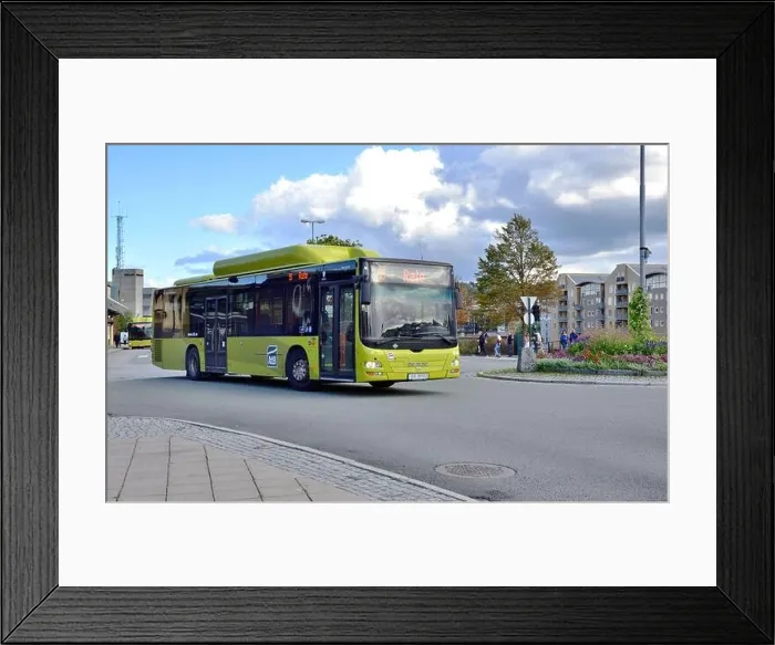 Framed Print : A MAN NL313 Lion's City LE CNG single deck bus powered by natural gas is seen near Trondheim Central Station, Norway Framed Print : A MAN NL313 Lion's City LE CNG single deck bus powered by natural gas is seen near Trondheim Central Station, Norway