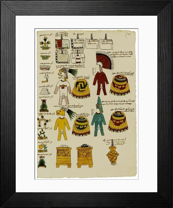 Framed Print : Page of Codex Mendoza depicting the coat of arms of Mexico. Mexico, c.1541-42 (pen & ink on paper), Spanish School, (16th century). folio 26 Framed Print : Page of Codex Mendoza depicting the coat of arms of Mexico. Mexico, c.1541-42 (pen & ink on paper), Spanish School, (16th century). folio 26