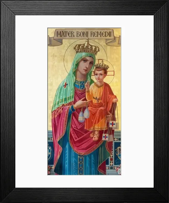 Framed Print : ROME, ITALY - AUGUST 29, 2021: The painting of Madonna (Madonna del Buon Rimedio) in Neo-Bysantine style in the church Basilica di San Crisogono Framed Print : ROME, ITALY - AUGUST 29, 2021: The painting of Madonna (Madonna del Buon Rimedio) in Neo-Bysantine style in the church Basilica di San Crisogono