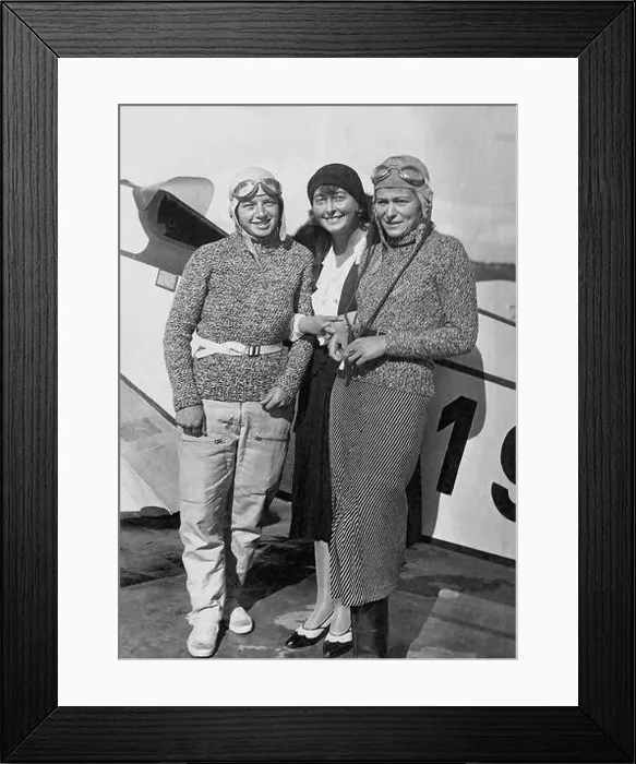 Framed Print : Lisel Bach, Elly Beinhorn and Thea Rasche, 1932 Framed Print : Lisel Bach, Elly Beinhorn and Thea Rasche, 1932