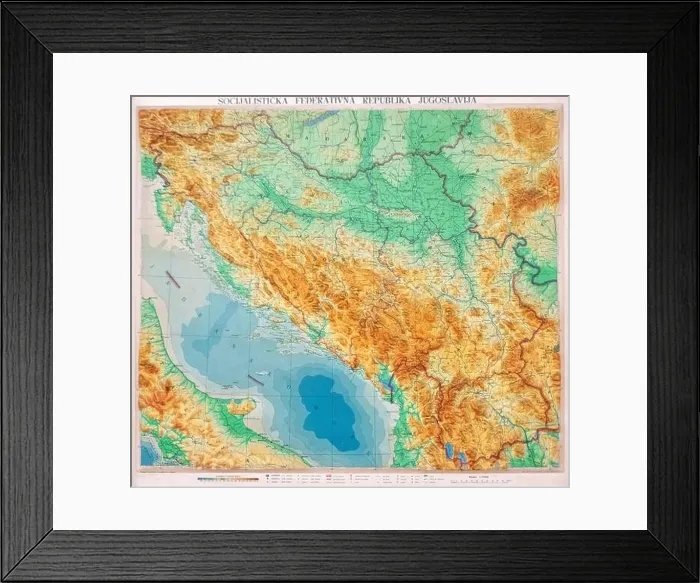 Framed Print : Yugoslavia map from 1945 Framed Print : Yugoslavia map from 1945