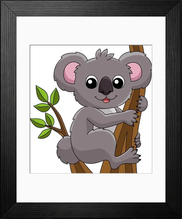 Framed Print : Koala Animal Cartoon Colored Clipart Illustration Framed Print : Koala Animal Cartoon Colored Clipart Illustration