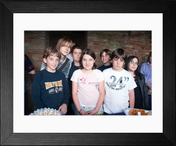 Framed Print : A group of Italian boys and girls Framed Print : A group of Italian boys and girls