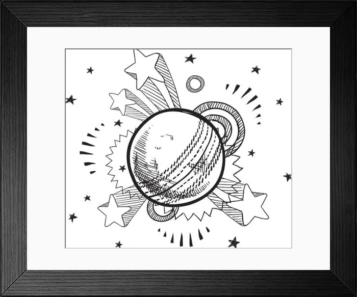 Framed Print : Cricket ball sketch Framed Print : Cricket ball sketch