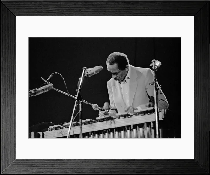 Framed Print : American vibraphone player Milt Jackson performing with the Modern Jazz Quartet at the 1982 Capital Radio Jazz Festival in Knebworth, England Framed Print : American vibraphone player Milt Jackson performing with the Modern Jazz Quartet at the 1982 Capital Radio Jazz Festival in Knebworth, England
