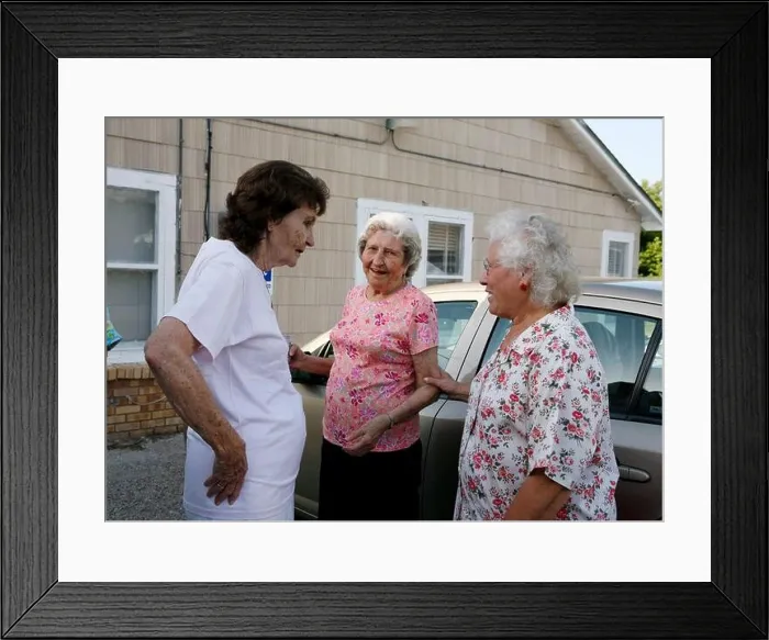 Framed Print : San Antonio, Texas USA, August 7, 2007: Residents in the Northmoor neighborhood of west San Antonio at National Night Out