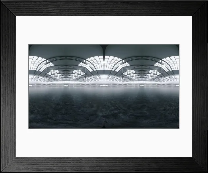 Framed Print : Full spherical hdri panorama 360 degrees of empty exhibition space. backdrop for exhibitions and events. Tile floor. Marketing mock up. 3D render illu Framed Print : Full spherical hdri panorama 360 degrees of empty exhibition space. backdrop for exhibitions and events. Tile floor. Marketing mock up. 3D render illu