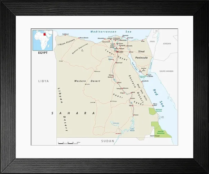 Framed Print : Vector road map of the Arab Republic of Egypt Framed Print : Vector road map of the Arab Republic of Egypt