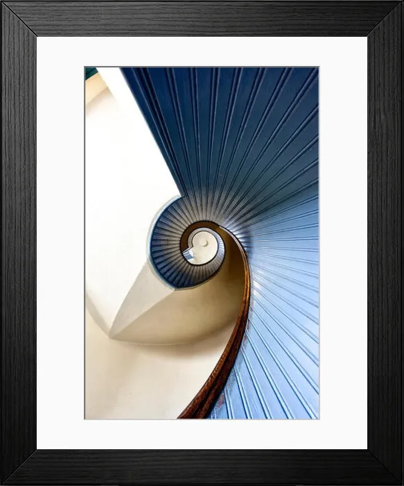 Framed Print : Spiral staircase at the Old Point Loma Lighthouse at Cabrillo National Monument