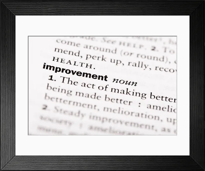 Framed Print : Dictionary definition of Improvement Framed Print : Dictionary definition of Improvement