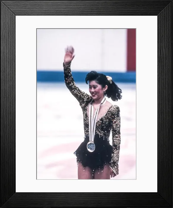 Framed Print : Kristi Yamaguchi (USA) Olympic Champion at the 1992 Olympic Winter Games
