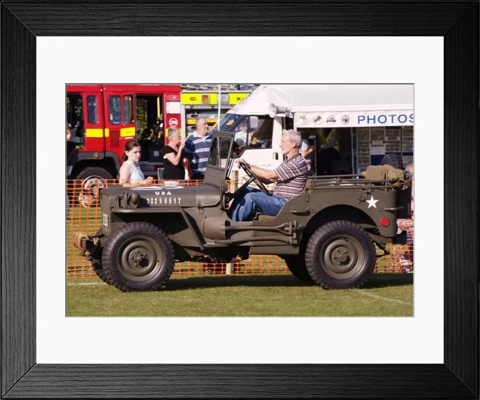 Framed Print : US army jeep camouflaged camouflage open top old biddenden village spectacular day out kent england uk europe Framed Print : US army jeep camouflaged camouflage open top old biddenden village spectacular day out kent england uk europe