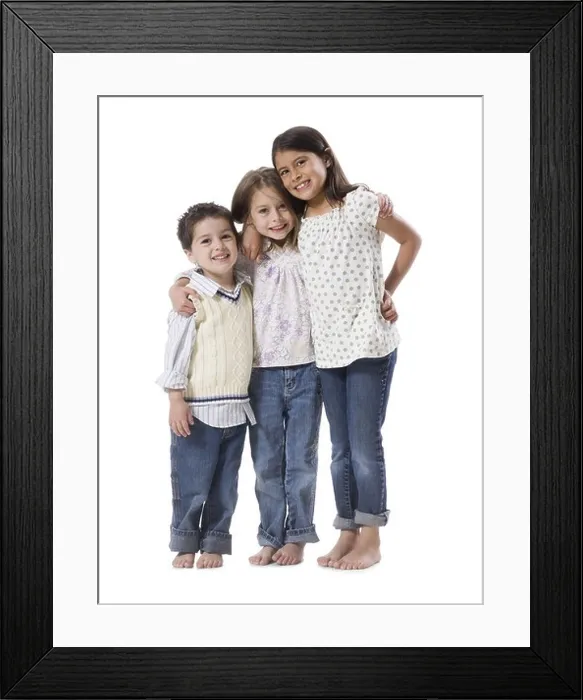Framed Print : little brother with two sisters Framed Print : little brother with two sisters