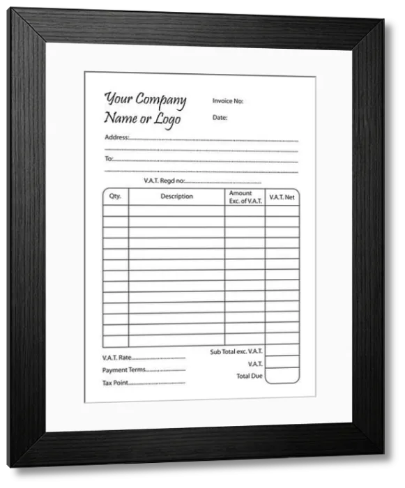 Framed Print : invoice book, vector illustration of a bill pad template Framed Print : invoice book, vector illustration of a bill pad template