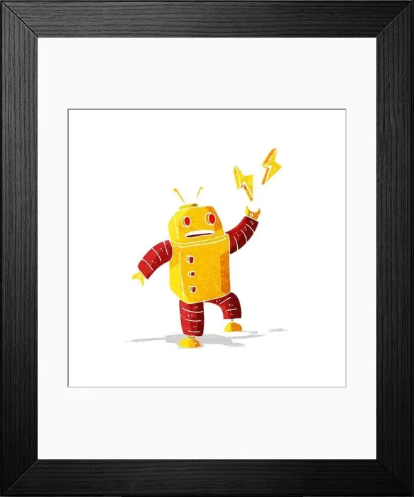 Framed Print : cartoon robot Framed Print : cartoon robot