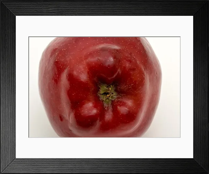 Framed Print : Bottom of a bright read apple Framed Print : Bottom of a bright read apple