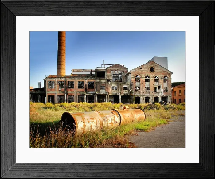 Framed Print : Exterior of an abandoned factory Framed Print : Exterior of an abandoned factory