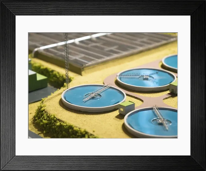 Framed Print : Scale model of urban wastewater treatment plant Framed Print : Scale model of urban wastewater treatment plant