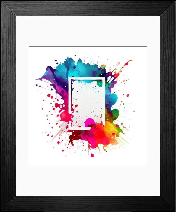 Framed Print : vector illustration of colorful frame watercolor splash isolated on white background Framed Print : vector illustration of colorful frame watercolor splash isolated on white background