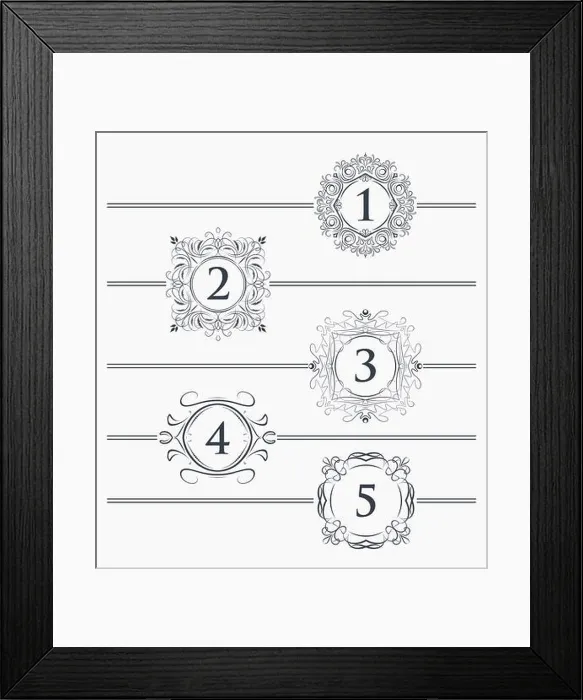 Framed Print : Decorative elements for design footer with the decor for the page number Framed Print : Decorative elements for design footer with the decor for the page number