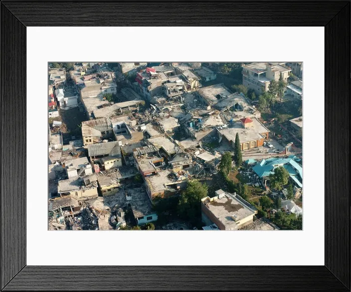 Framed Print : 051013-N-8796S-110 Muzafarabad, Pakistan (Oct. 13, 2005) – The city of Muzafarabad, Pakistan lays in ruins after an earthquake that hit the region Framed Print : 051013-N-8796S-110 Muzafarabad, Pakistan (Oct. 13, 2005) – The city of Muzafarabad, Pakistan lays in ruins after an earthquake that hit the region