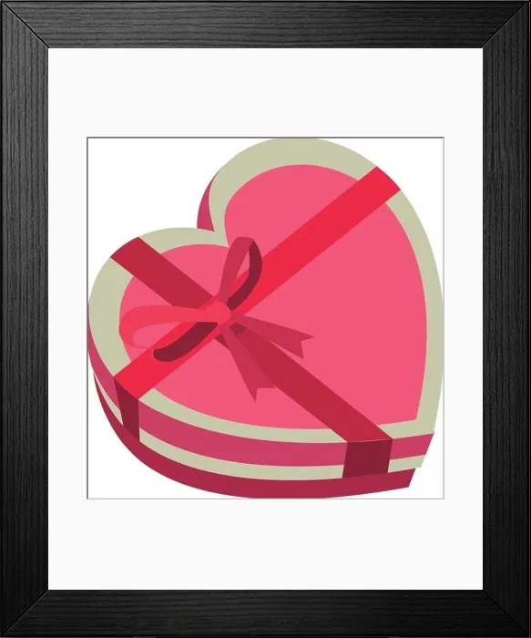 Framed Print : Heart shaped giftbox Framed Print : Heart shaped giftbox