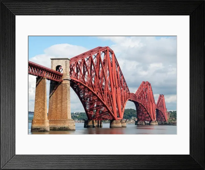 Framed Print : View of historic forth Railway Bridge from South Queensferry in Scotland, United Kingdom Framed Print : View of historic forth Railway Bridge from South Queensferry in Scotland, United Kingdom