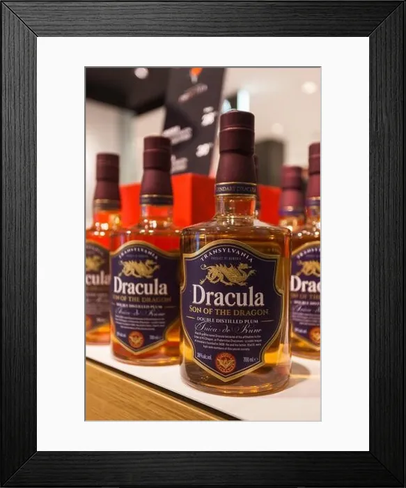 Framed Print : Romania, Bucharest, Bucharest Airport, Dracula-brand, Tuica de Prune, plum brandy Framed Print : Romania, Bucharest, Bucharest Airport, Dracula-brand, Tuica de Prune, plum brandy