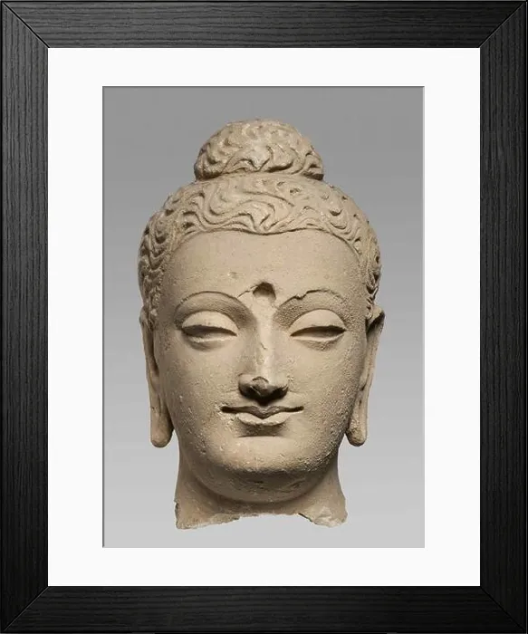 Framed Print : Buddha Head. Museum: Musée Guimet, Paris. Author: CENTRAL ASIAN ART Framed Print : Buddha Head. Museum: Musée Guimet, Paris. Author: CENTRAL ASIAN ART