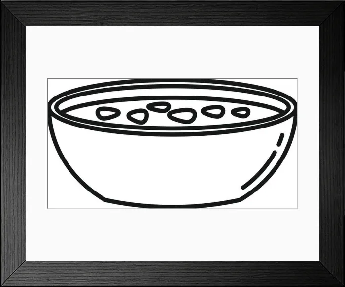 Framed Print : Morning cereal flakes icon, outline style Framed Print : Morning cereal flakes icon, outline style