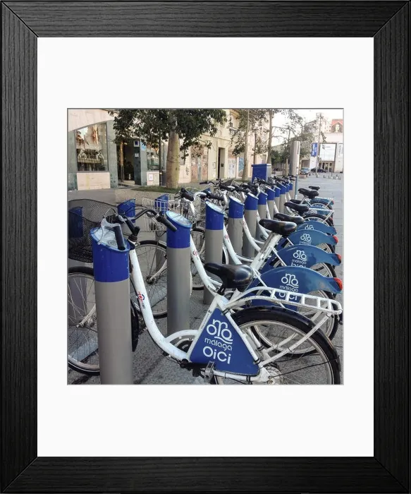 Framed Print : Bike rental, in Malaga, Spain Framed Print : Bike rental, in Malaga, Spain