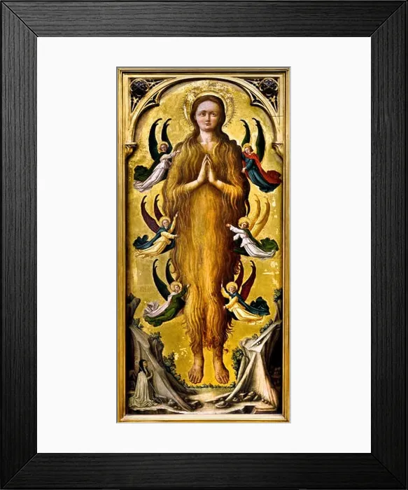 Framed Print : St. Mary Magdalene was raised by angels by Anonio Vivarini 1418 - 1484 Venice painter Italy Italian15th Century Framed Print : St. Mary Magdalene was raised by angels by Anonio Vivarini 1418 - 1484 Venice painter Italy Italian15th Century
