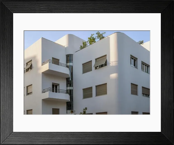 Framed Print : Israel, Tel Aviv, White City, Rothschild Boulevard, Bauhaus style Framed Print : Israel, Tel Aviv, White City, Rothschild Boulevard, Bauhaus style