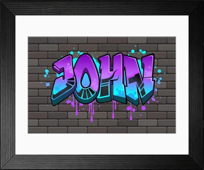 Framed Print : Graffiti Name Text Design Framed Print : Graffiti Name Text Design