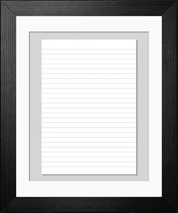 Framed Print : Vector realistic sheet of lined paper isolated on a gray background Framed Print : Vector realistic sheet of lined paper isolated on a gray background