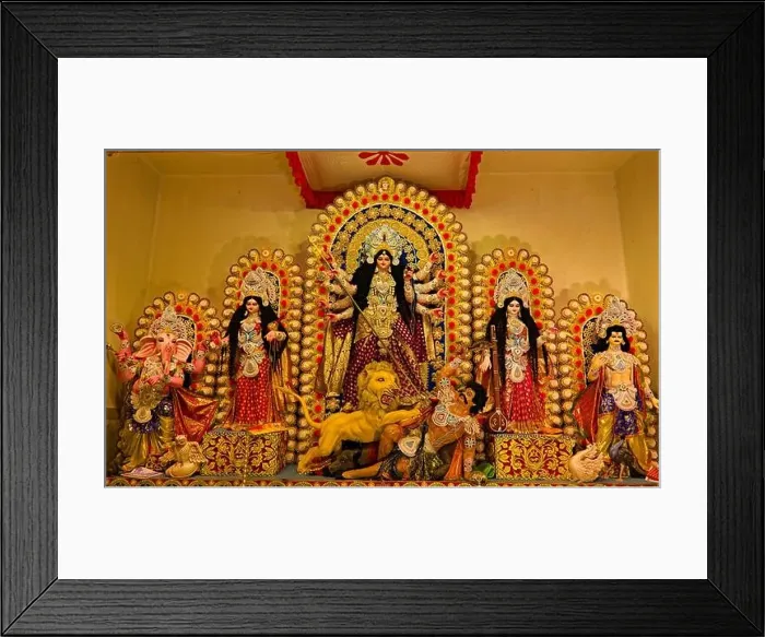 Framed Print : godess durga idol during puja carnival in india Framed Print : godess durga idol during puja carnival in india