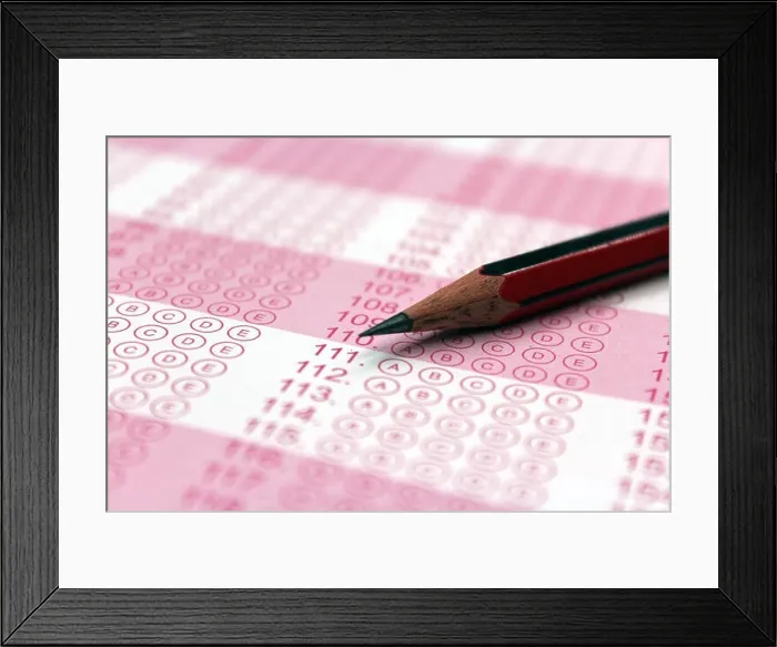 Framed Print : Pencil on an OMR sheet Framed Print : Pencil on an OMR sheet