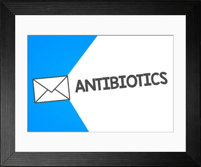 Framed Print : Handwriting text Antibiotics. Concept meaning Drug used in treatment and prevention of bacterial infections Framed Print : Handwriting text Antibiotics. Concept meaning Drug used in treatment and prevention of bacterial infections