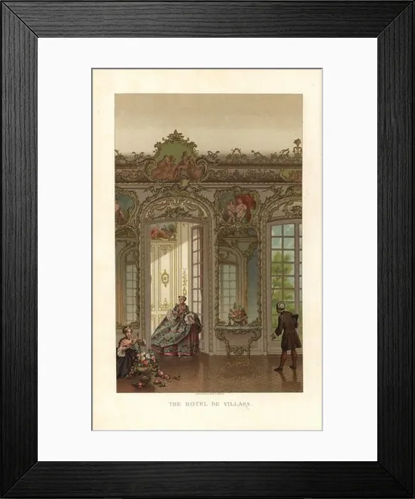 Framed Print : Rococo interior of the Hotel de Villars, Aix-en-Provence, France. Chromolithograph from Paul Lacroix The Eighteenth Century: Its Institutions