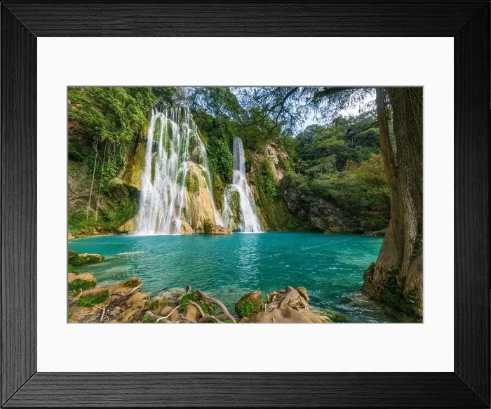 Framed Print : Water flowing from rock formation at Cascadas de Minas Viejas, Huasteca Potosi, Mexico Framed Print : Water flowing from rock formation at Cascadas de Minas Viejas, Huasteca Potosi, Mexico
